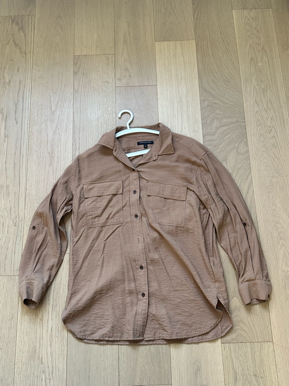 Banana Republic Lightweight Long Button-Up Shirt in Warm Brown